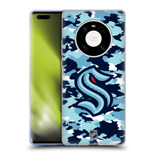 NHL Seattle Kraken Camouflage Soft Gel Case for Huawei Mate 40 Pro 5G