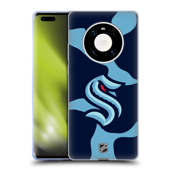 NHL Seattle Kraken Cow Pattern Soft Gel Case for Huawei Mate 40 Pro 5G