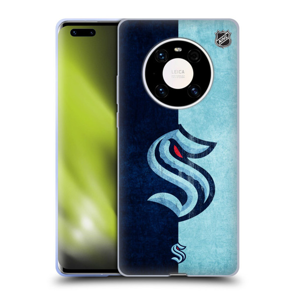 NHL Seattle Kraken Half Distressed Soft Gel Case for Huawei Mate 40 Pro 5G