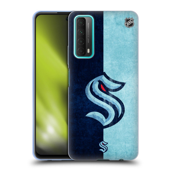 NHL Seattle Kraken Half Distressed Soft Gel Case for Huawei P Smart (2021)