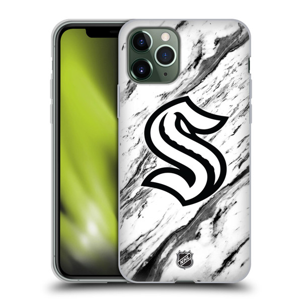 NHL Seattle Kraken Marble Soft Gel Case for Apple iPhone 11 Pro
