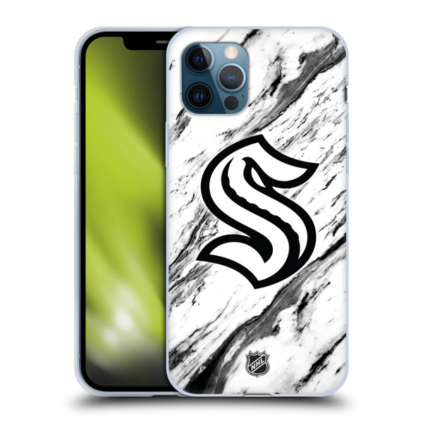 NHL Seattle Kraken Marble Soft Gel Case for Apple iPhone 12 / iPhone 12 Pro