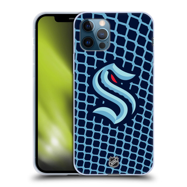 NHL Seattle Kraken Net Pattern Soft Gel Case for Apple iPhone 12 / iPhone 12 Pro
