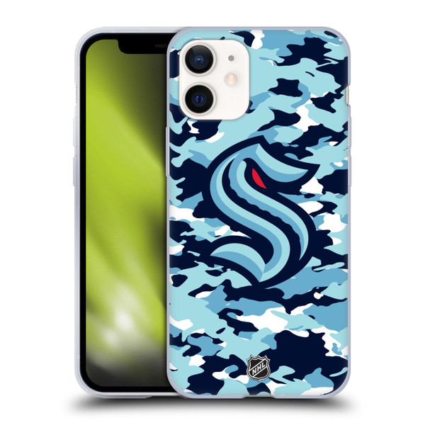 NHL Seattle Kraken Camouflage Soft Gel Case for Apple iPhone 12 Mini