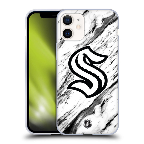 NHL Seattle Kraken Marble Soft Gel Case for Apple iPhone 12 Mini