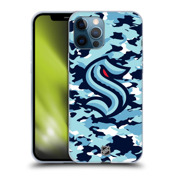 NHL Seattle Kraken Camouflage Soft Gel Case for Apple iPhone 12 Pro Max