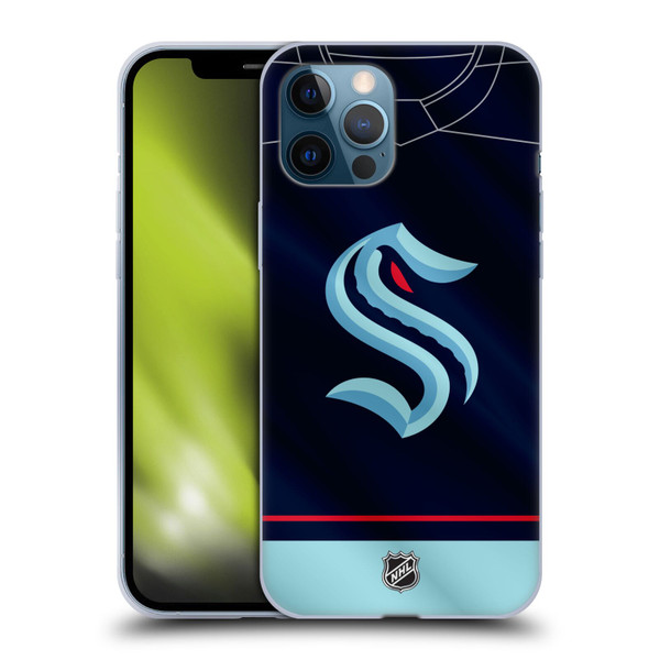 NHL Seattle Kraken Jersey Soft Gel Case for Apple iPhone 12 Pro Max