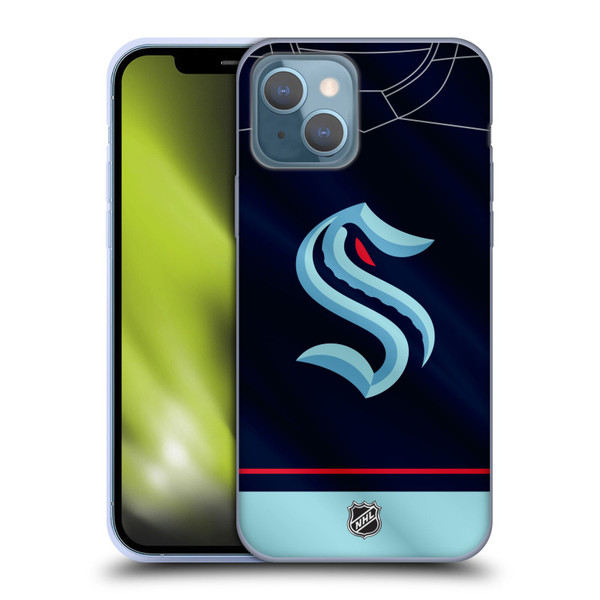 NHL Seattle Kraken Jersey Soft Gel Case for Apple iPhone 13