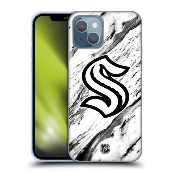 NHL Seattle Kraken Marble Soft Gel Case for Apple iPhone 13