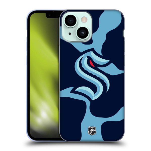 NHL Seattle Kraken Cow Pattern Soft Gel Case for Apple iPhone 13 Mini
