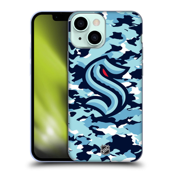 NHL Seattle Kraken Camouflage Soft Gel Case for Apple iPhone 13 Mini