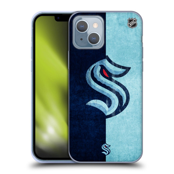 NHL Seattle Kraken Half Distressed Soft Gel Case for Apple iPhone 14