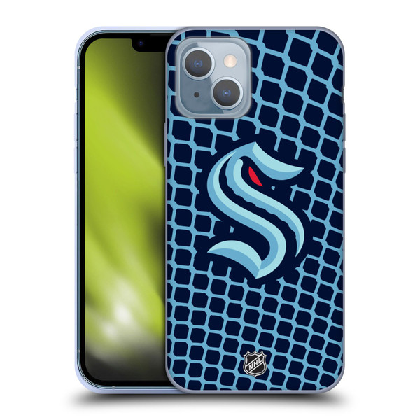 NHL Seattle Kraken Net Pattern Soft Gel Case for Apple iPhone 14