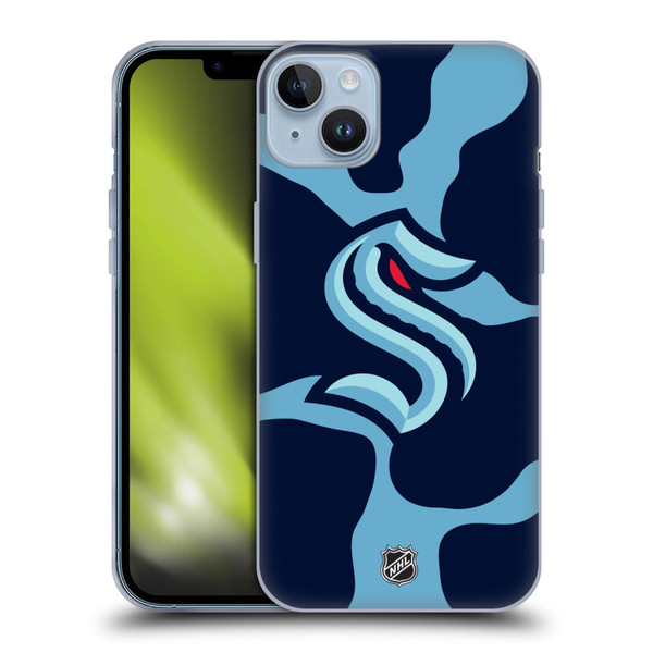 NHL Seattle Kraken Cow Pattern Soft Gel Case for Apple iPhone 14 Plus