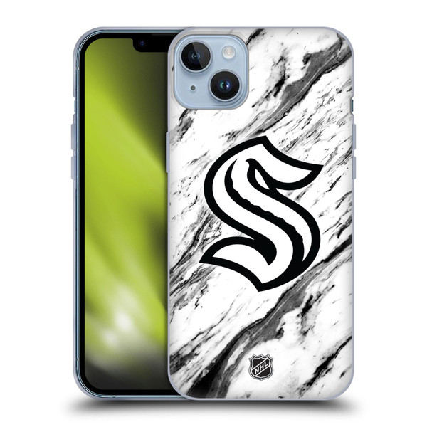 NHL Seattle Kraken Marble Soft Gel Case for Apple iPhone 14 Plus