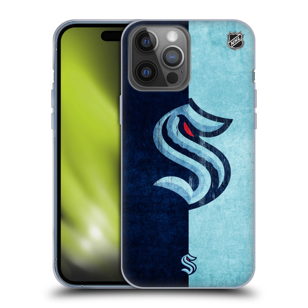 NHL Seattle Kraken Half Distressed Soft Gel Case for Apple iPhone 14 Pro Max
