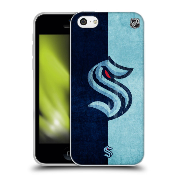 NHL Seattle Kraken Half Distressed Soft Gel Case for Apple iPhone 5c