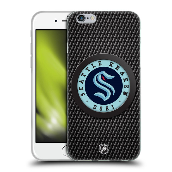 NHL Seattle Kraken Puck Texture Soft Gel Case for Apple iPhone 6 / iPhone 6s
