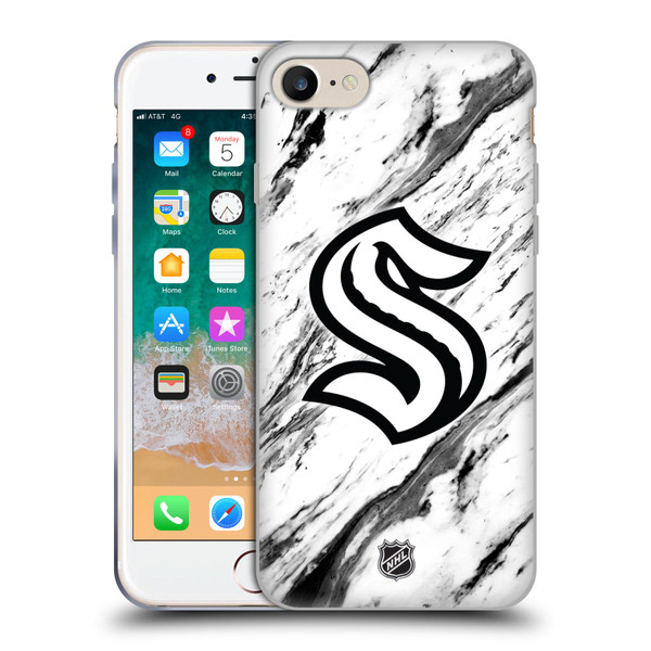 NHL Seattle Kraken Marble Soft Gel Case for Apple iPhone 7 / 8 / SE 2020 & 2022