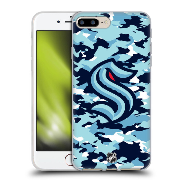 NHL Seattle Kraken Camouflage Soft Gel Case for Apple iPhone 7 Plus / iPhone 8 Plus