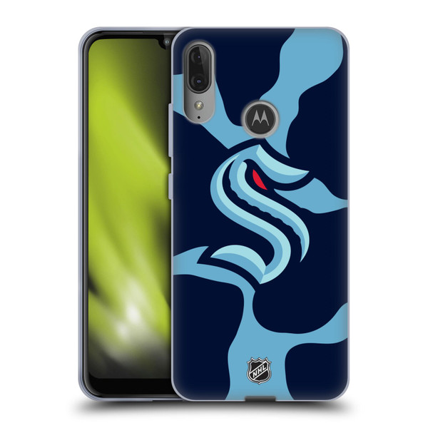 NHL Seattle Kraken Cow Pattern Soft Gel Case for Motorola Moto E6 Plus
