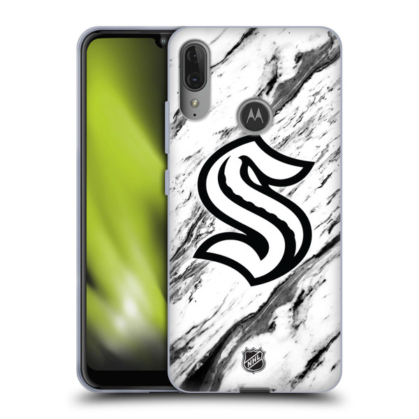 NHL Seattle Kraken Marble Soft Gel Case for Motorola Moto E6 Plus