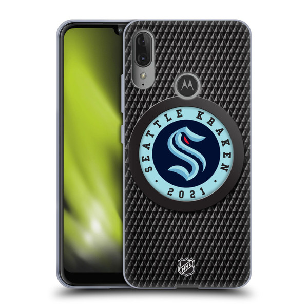NHL Seattle Kraken Puck Texture Soft Gel Case for Motorola Moto E6 Plus