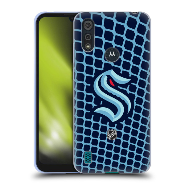 NHL Seattle Kraken Net Pattern Soft Gel Case for Motorola Moto E6s (2020)