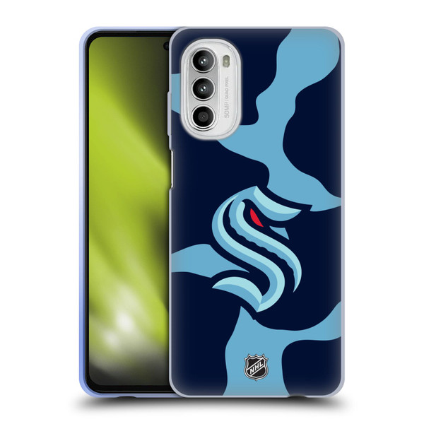 NHL Seattle Kraken Cow Pattern Soft Gel Case for Motorola Moto G52