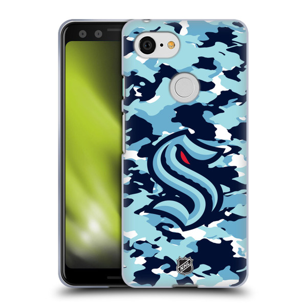 NHL Seattle Kraken Camouflage Soft Gel Case for Google Pixel 3