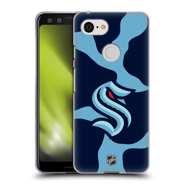 NHL Seattle Kraken Cow Pattern Soft Gel Case for Google Pixel 3