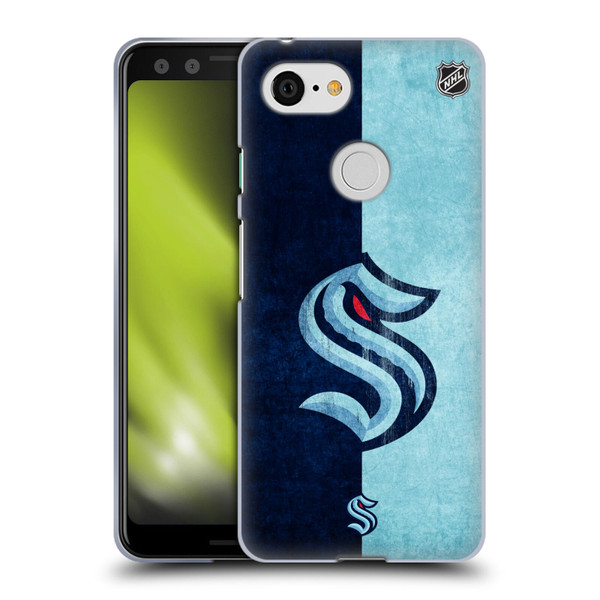 NHL Seattle Kraken Half Distressed Soft Gel Case for Google Pixel 3