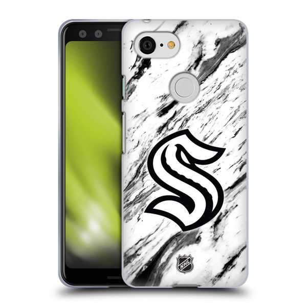 NHL Seattle Kraken Marble Soft Gel Case for Google Pixel 3
