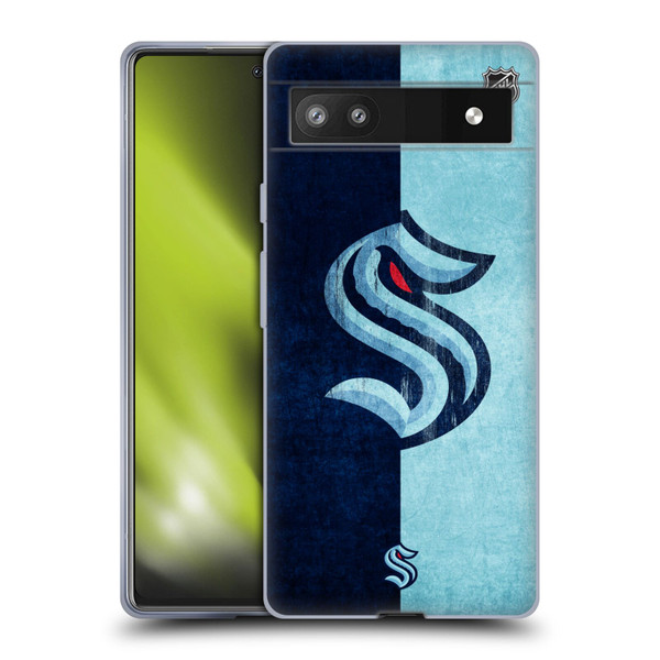 NHL Seattle Kraken Half Distressed Soft Gel Case for Google Pixel 6a