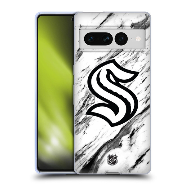 NHL Seattle Kraken Marble Soft Gel Case for Google Pixel 7 Pro