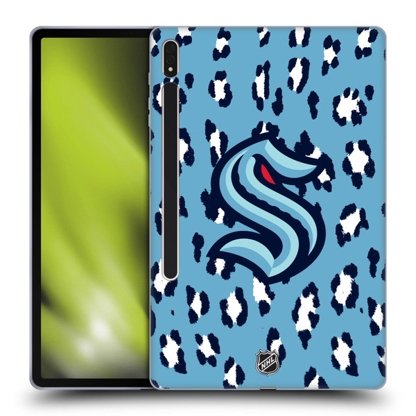 NHL Seattle Kraken Leopard Patten Soft Gel Case for Samsung Galaxy Tab S8 Plus