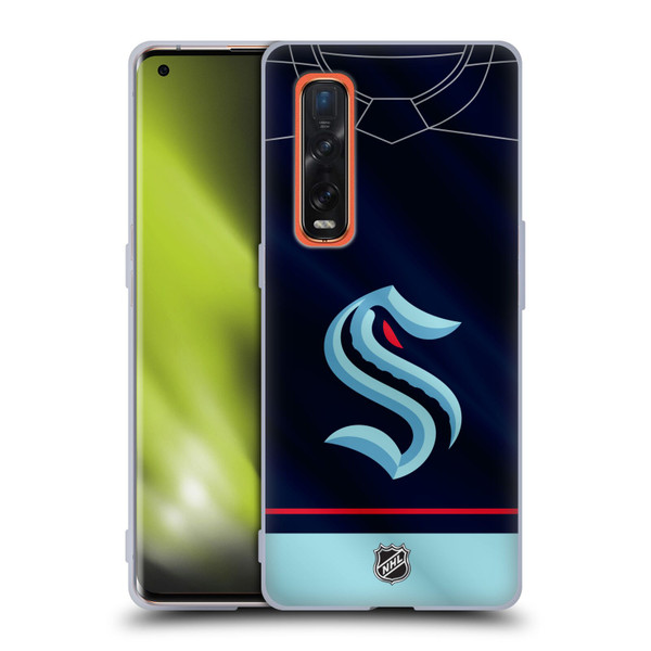 NHL Seattle Kraken Jersey Soft Gel Case for OPPO Find X2 Pro 5G