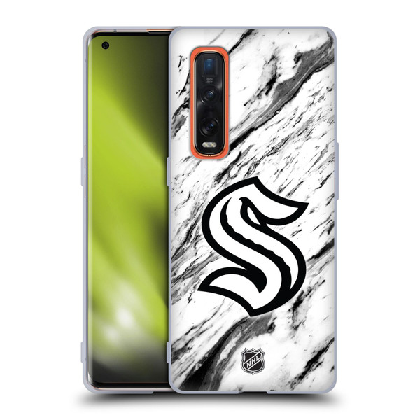 NHL Seattle Kraken Marble Soft Gel Case for OPPO Find X2 Pro 5G