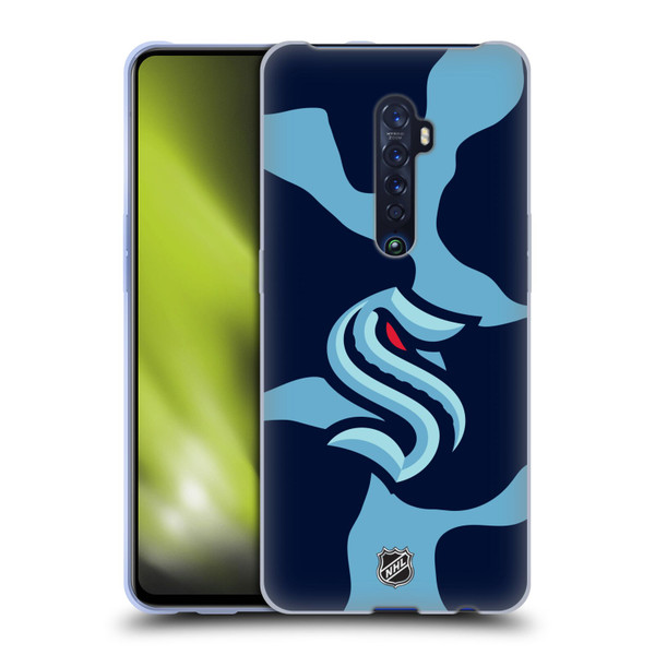 NHL Seattle Kraken Cow Pattern Soft Gel Case for OPPO Reno 2