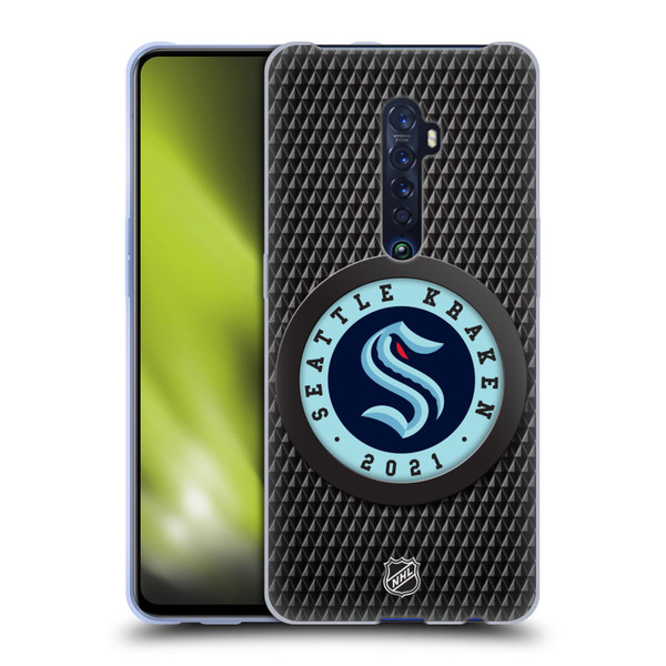 NHL Seattle Kraken Puck Texture Soft Gel Case for OPPO Reno 2