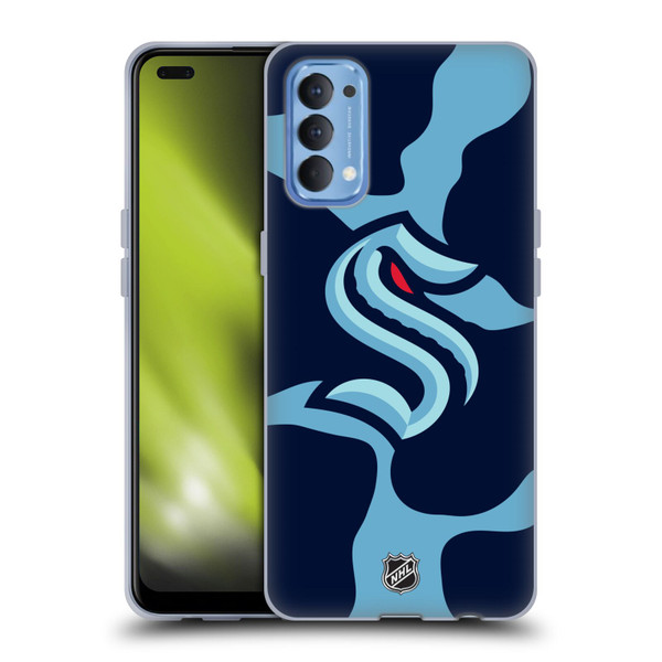 NHL Seattle Kraken Cow Pattern Soft Gel Case for OPPO Reno 4 5G