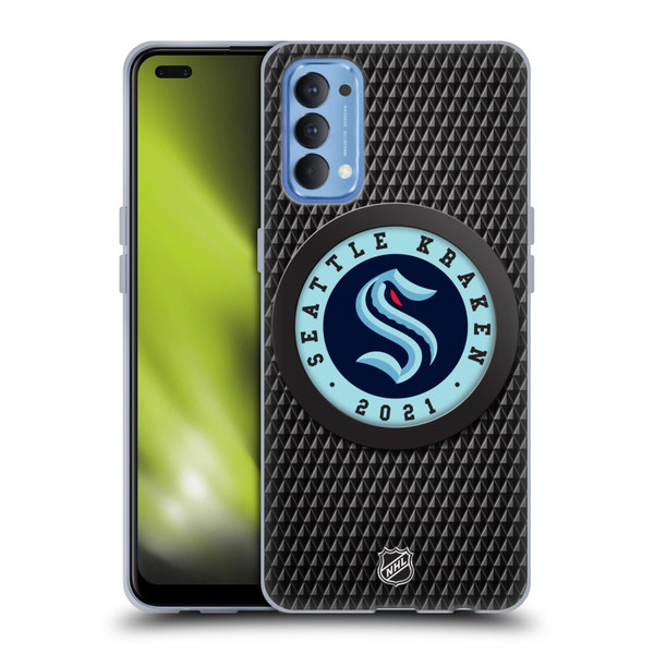 NHL Seattle Kraken Puck Texture Soft Gel Case for OPPO Reno 4 5G