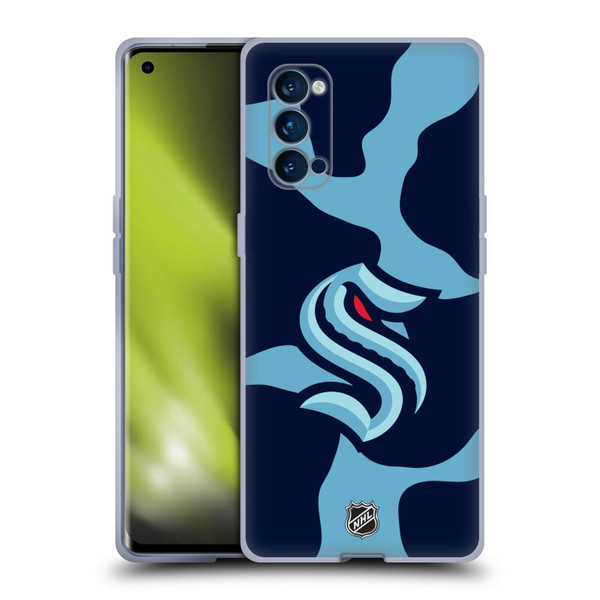 NHL Seattle Kraken Cow Pattern Soft Gel Case for OPPO Reno 4 Pro 5G