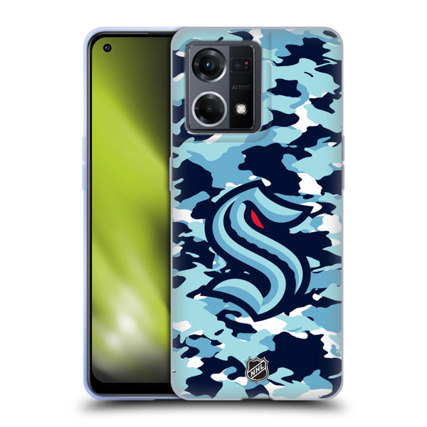 NHL Seattle Kraken Camouflage Soft Gel Case for OPPO Reno8 4G