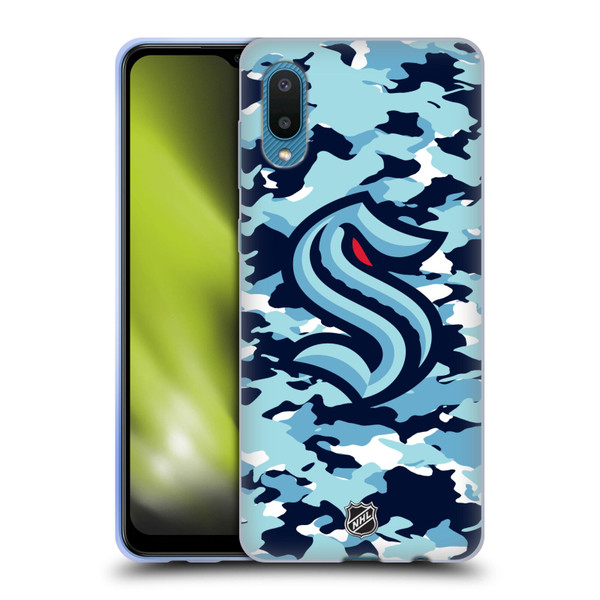 NHL Seattle Kraken Camouflage Soft Gel Case for Samsung Galaxy A02/M02 (2021)