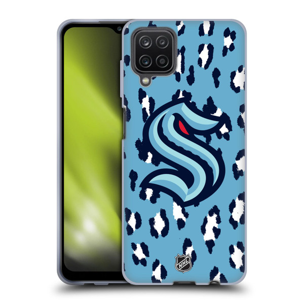 NHL Seattle Kraken Leopard Patten Soft Gel Case for Samsung Galaxy A12 (2020)