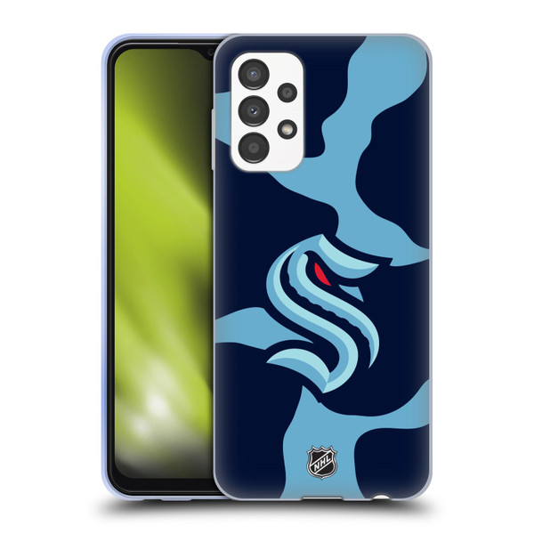 NHL Seattle Kraken Cow Pattern Soft Gel Case for Samsung Galaxy A13 (2022)