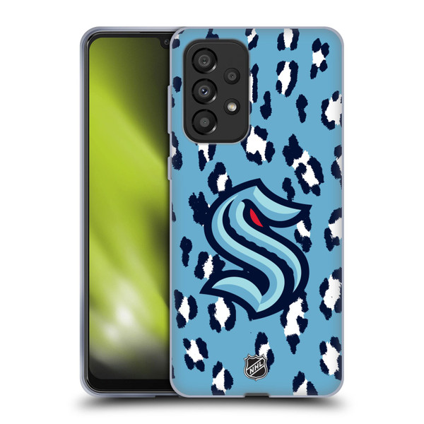 NHL Seattle Kraken Leopard Pattern Soft Gel Case for Samsung Galaxy A33 5G (2022)