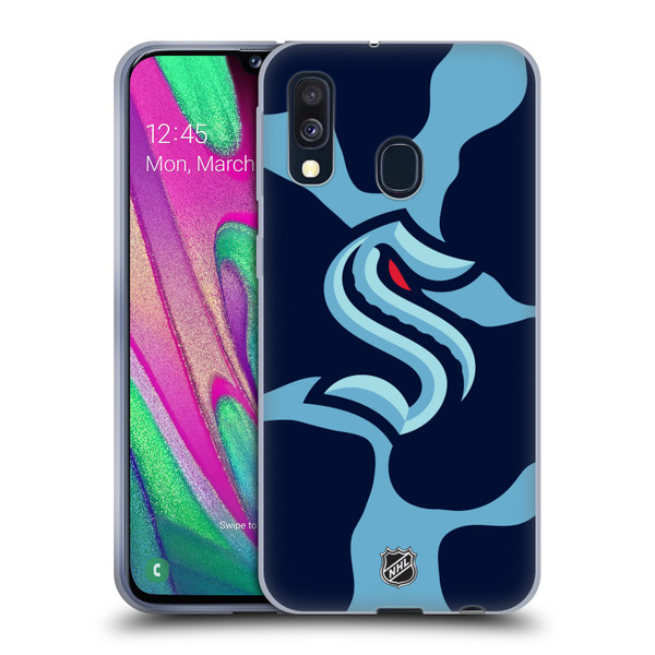 NHL Seattle Kraken Cow Pattern Soft Gel Case for Samsung Galaxy A40 (2019)