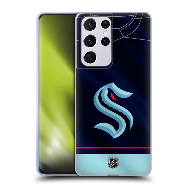 NHL Seattle Kraken Jersey Soft Gel Case for Samsung Galaxy S21 Ultra 5G